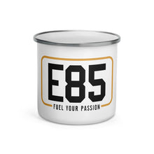 Load image into Gallery viewer, E85 Logo (Black) Enamel Mug | Automotive Apparel | E85 Brand