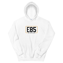 Load image into Gallery viewer, E85 (Black Logo) White Hoodie | Automotive Hoodies | E85 Brand