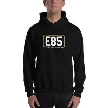 Load image into Gallery viewer, E85 (White Logo) Black Hoodie Fitment | Automotive Hoodies | E85 Brand