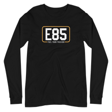 Load image into Gallery viewer, E85 (White Logo) Black Long Sleeve Shirt | Automotive Apparel | E85 Brand