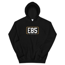 Load image into Gallery viewer, E85 (White Logo) Black Hoodie | Automotive Hoodies | E85 Brand