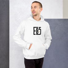 Load image into Gallery viewer, E85 Alt. Logo White Hoodie Fitment | Automotive Hoodies | E85 Brand