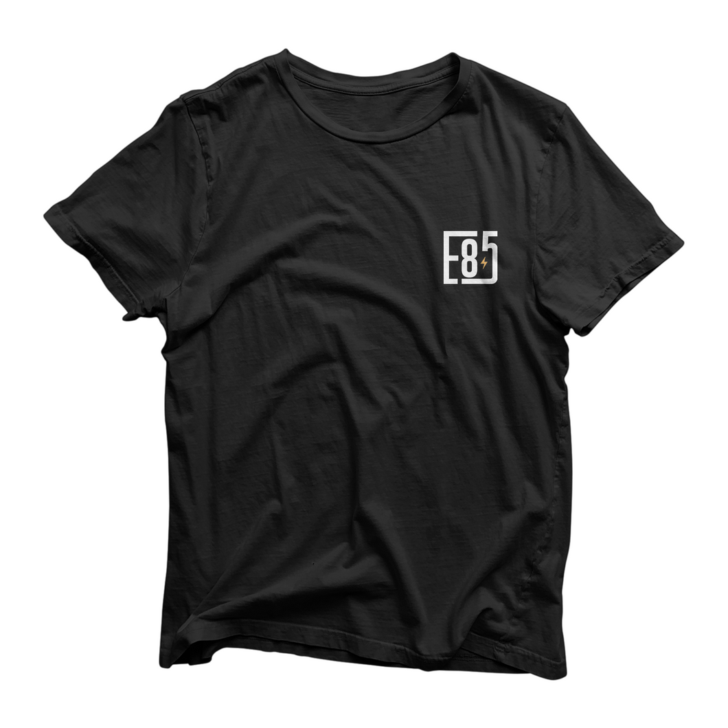 E85 (White Alt. Logo) Short-Sleeve Shirt | Automotive Apparel | E85 Brand