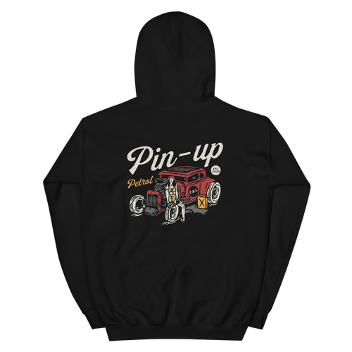 Pin-up Petrol Black Hoodie | Automotive Hoodies | E85 Brand