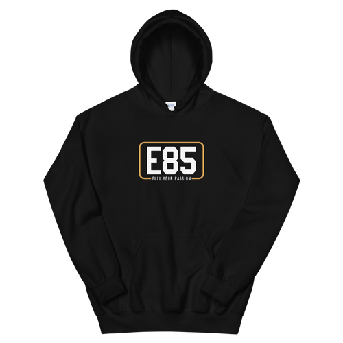 E85 (White Logo) Black Hoodie | Automotive Hoodies | E85 Brand