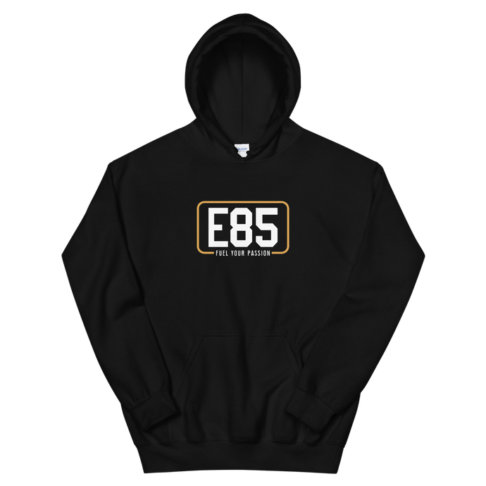 E85 (White Logo) Black Hoodie | Automotive Hoodies | E85 Brand